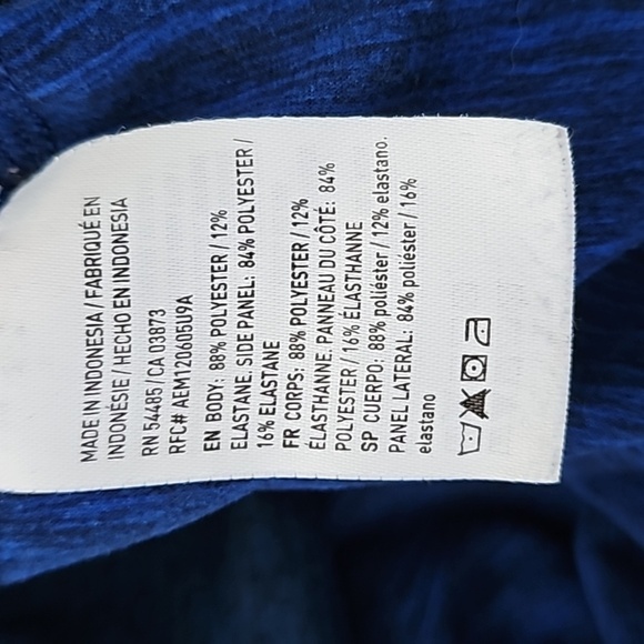 American Eagle Active Extreme Flex Heathered Blue and Black Short Sleeve Tee - Picture 12 of 12